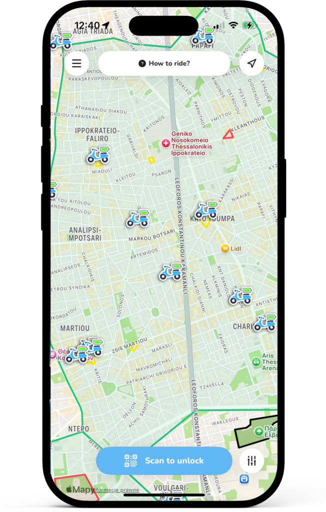 Penny app – ride in progress